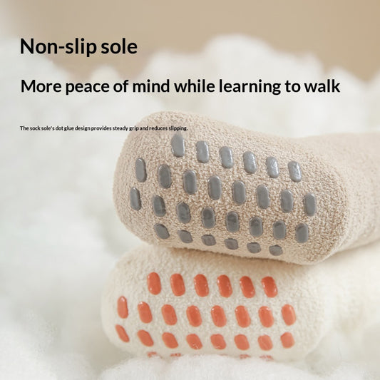 Learning Socks Cartoon Home Socks Children Fleece-lined