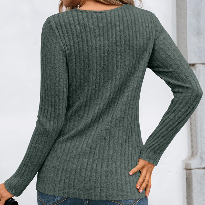 Women's Hollow Out Pullover - Soft Lightweight Long Sleeve Top For 2025 Spring Fall Outfits