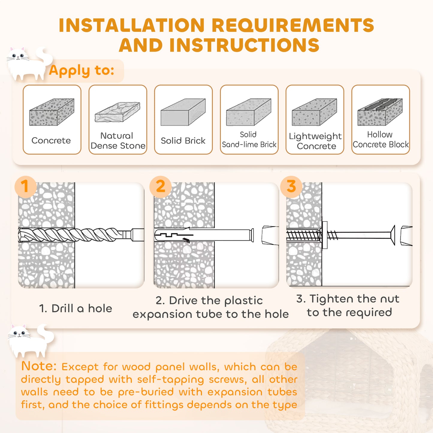Cat Wall Mounted Condo with Washable Cushion, Natural
